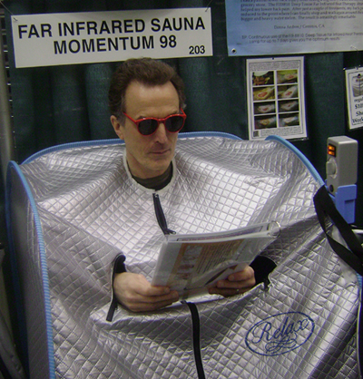 relax sauna user at show